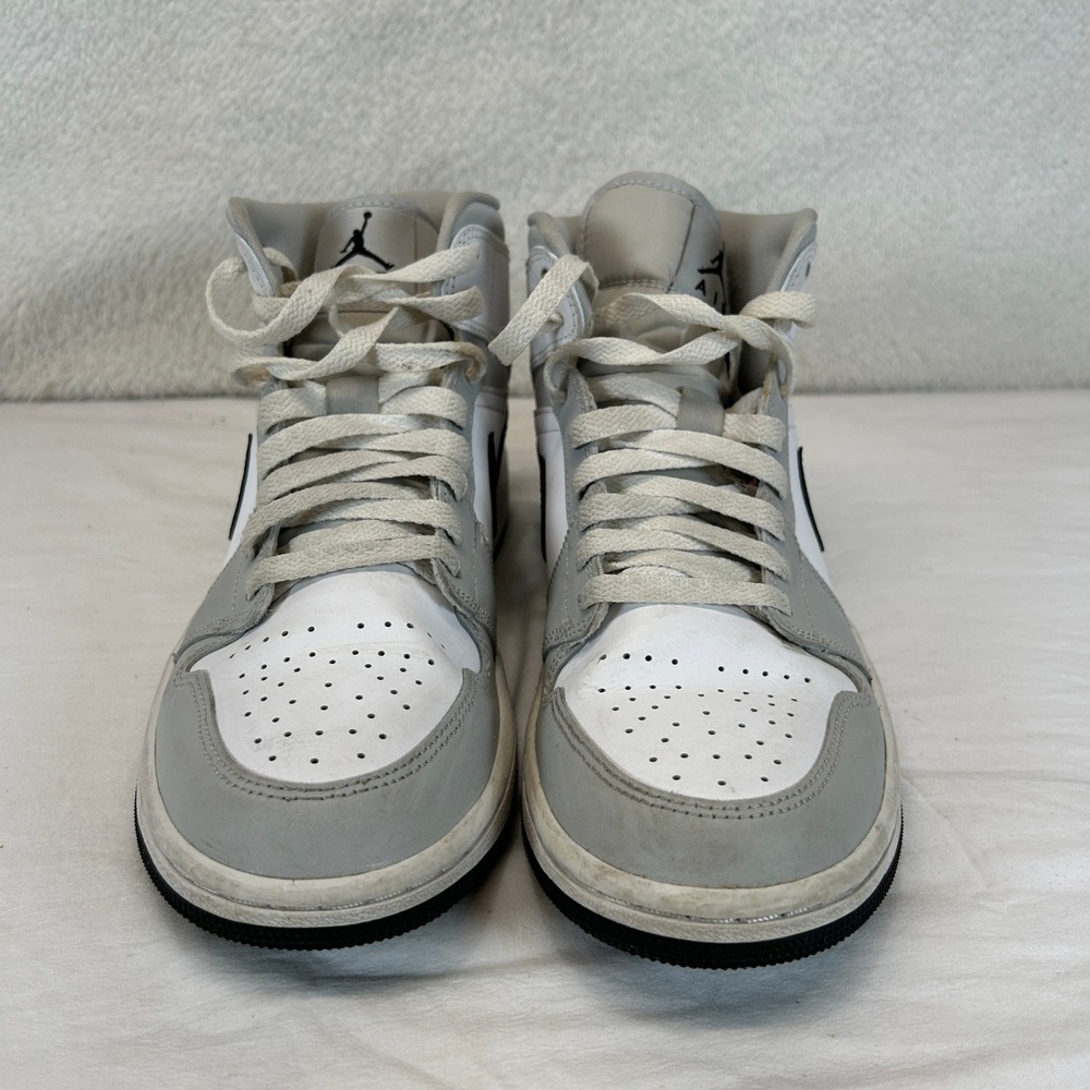 Nike Air Jordan 1 Mid Womens 8.5 Grey Fog Black White BQ6472-015 Sneakers - Picture 5 of 16
